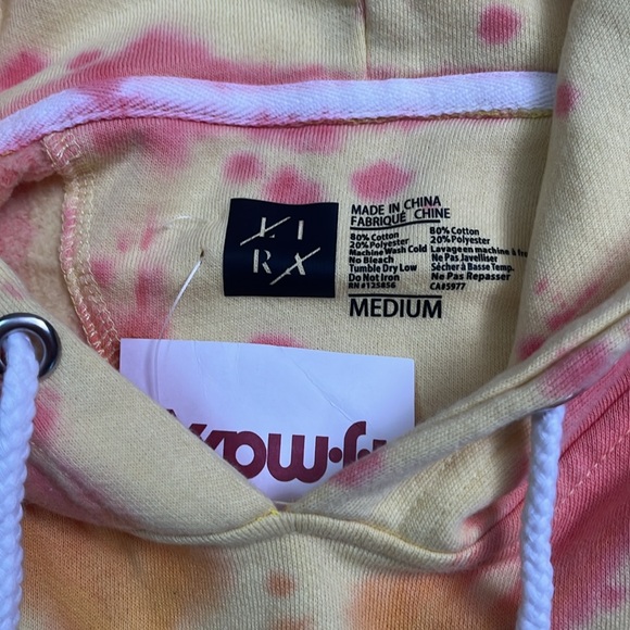 NWT Lira MFG Co Pink Yellow Multicolor Tie Dye Hoodie - Picture 5 of 8